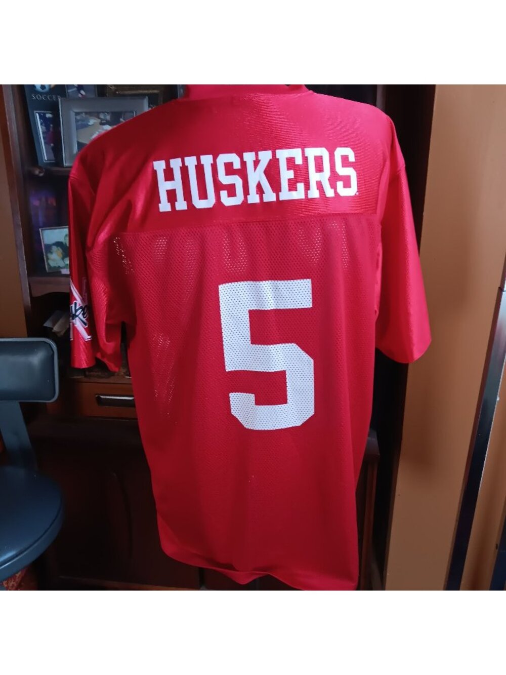 Pro Edge Nebraksa Huskers Red #5 Football Jersey Mesh Large Football Fan Gear